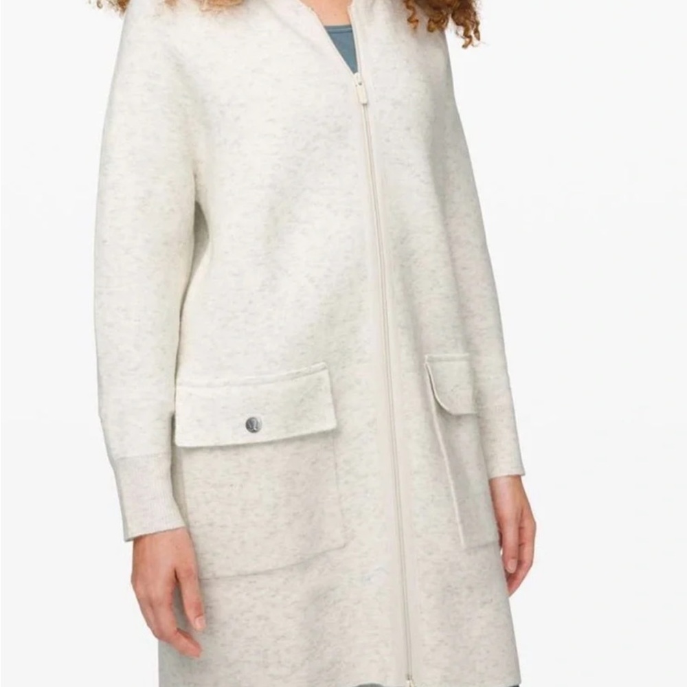 Lululemon weekend wanderer heathered full zip cashmere cardigan coat sz large